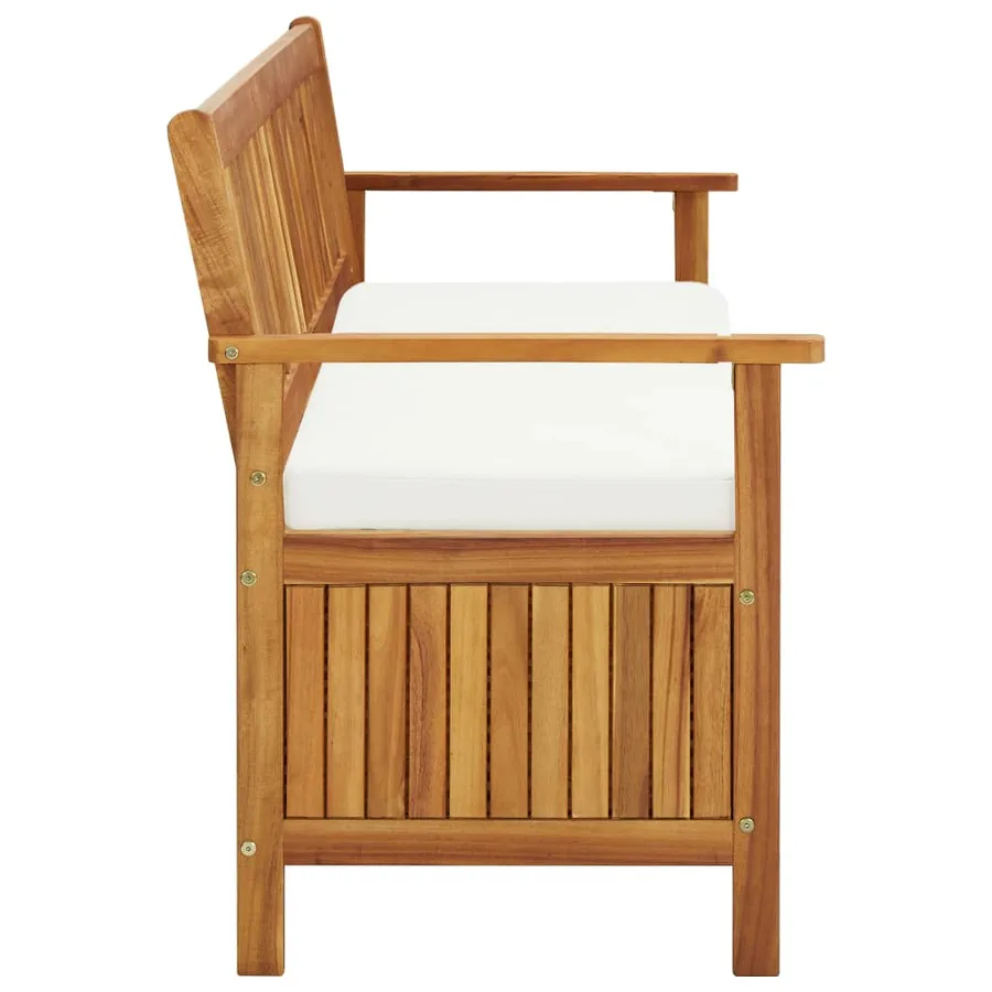 Banc de rangement avec coussin 170 cm Bois d'acacia solide - 4