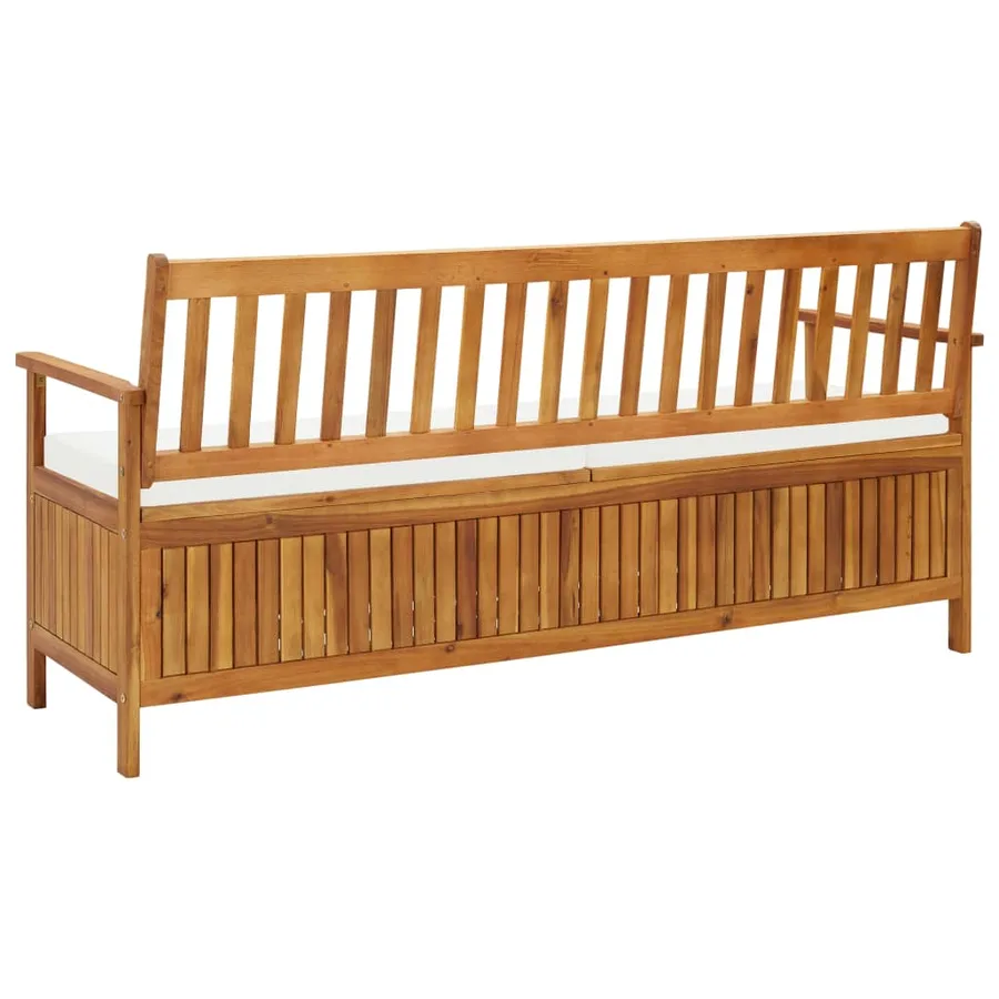 Banc de rangement avec coussin 170 cm Bois d'acacia solide - 5