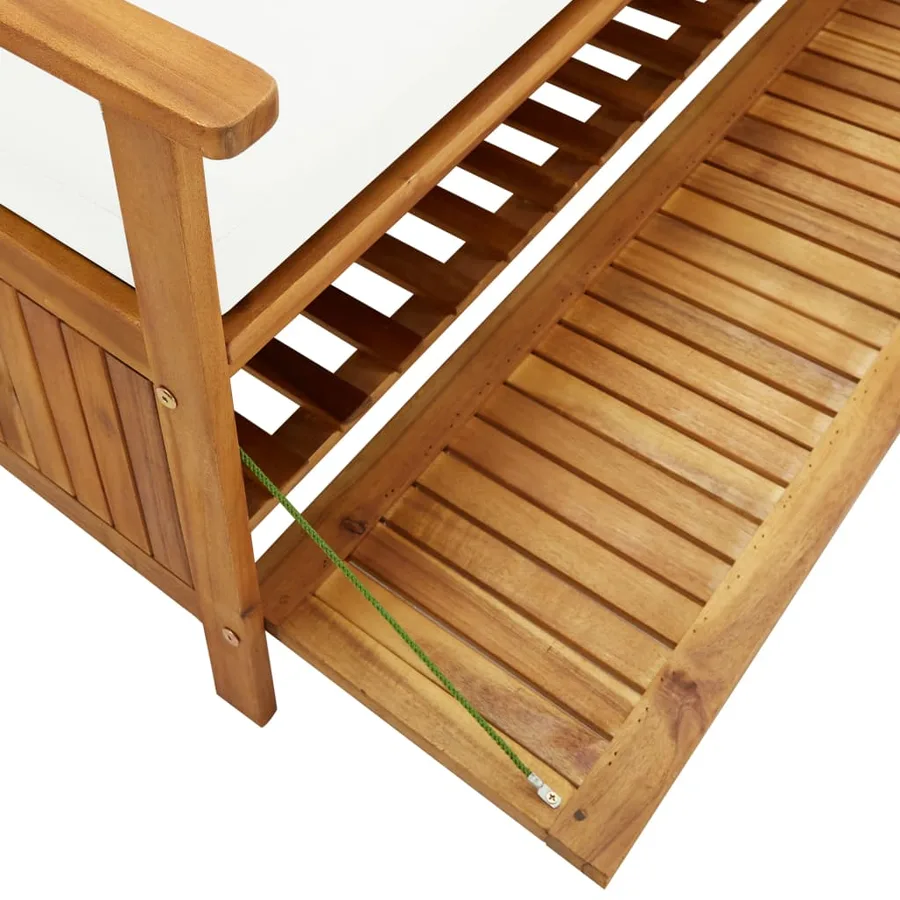 Banc de rangement avec coussin 170 cm Bois d'acacia solide - 8