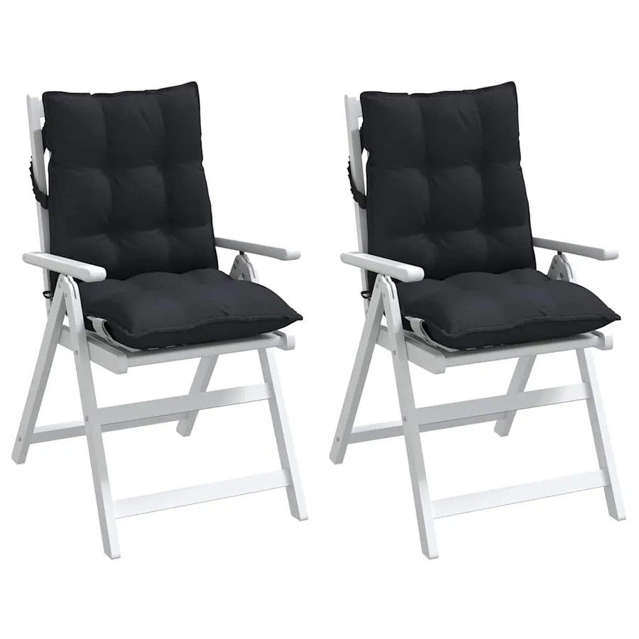 Coussins de chaise à dossier bas lot de 2 noir tissu oxford - 4