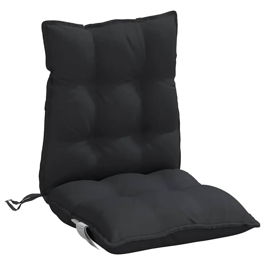 Coussins de chaise à dossier bas lot de 2 noir tissu oxford - 5