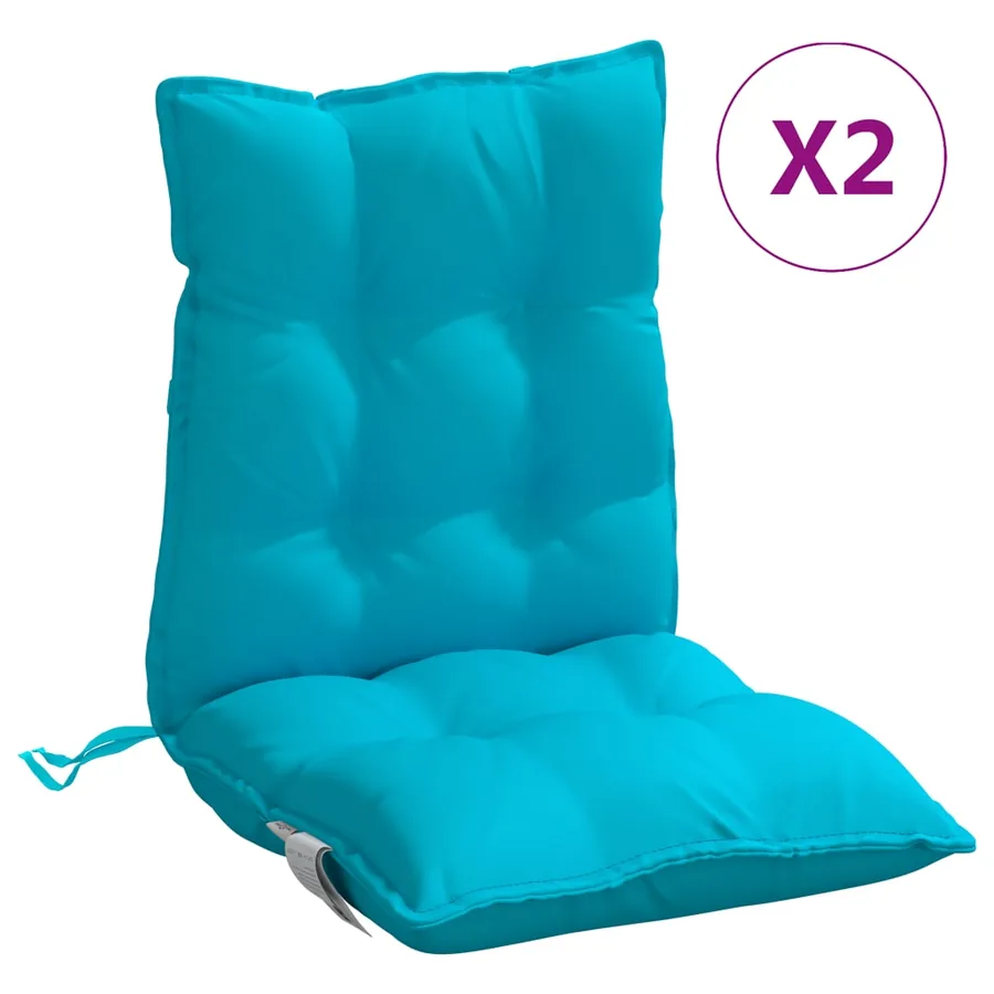Coussins de chaise à dossier bas lot de 2 turquoise - 2
