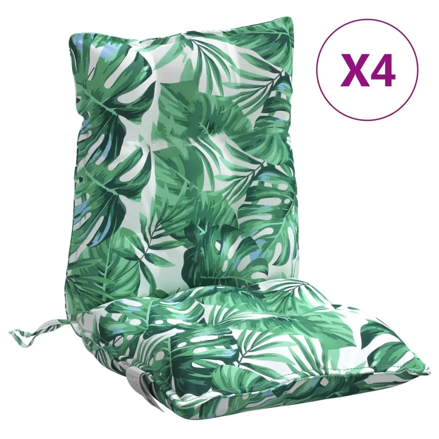 Coussins de chaise à dossier bas lot de 4 modèle de feuille - 2
