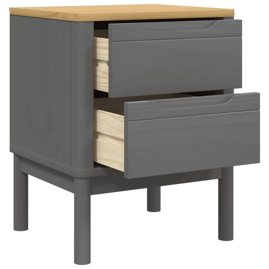 Table de chevet FLORO gris 45x39x57 cm bois de pin massif - 8