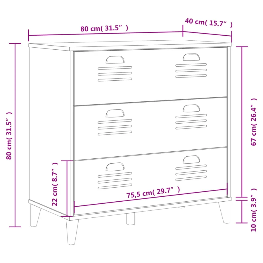 Commode VIKEN blanc bois d'ingénierie - 10
