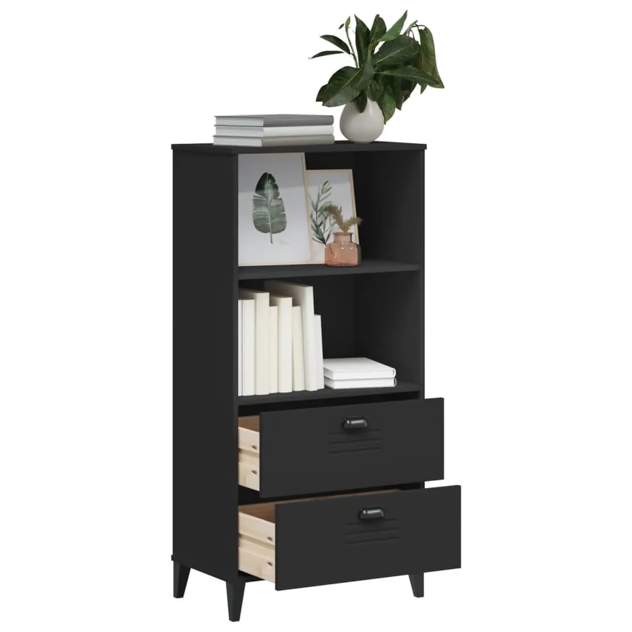 Bibliothèque VIKEN noir 60x35x123 cm bois d'ingénierie - 4