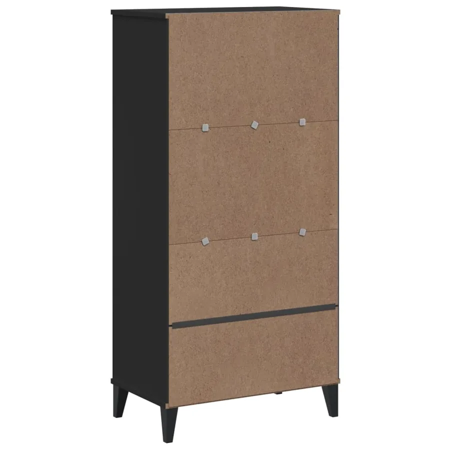 Bibliothèque VIKEN noir 60x35x123 cm bois d'ingénierie - 8