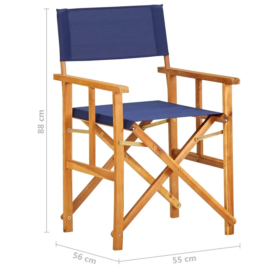 Chaise de metteur en scène bois massif d'acacia bleu - 8