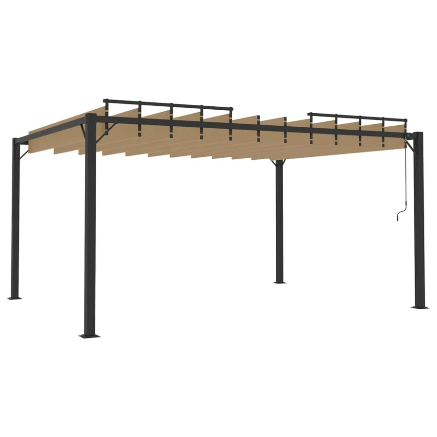 Tonnelle avec toit à persienne 3x4 m Taupe Tissu et aluminium - 5