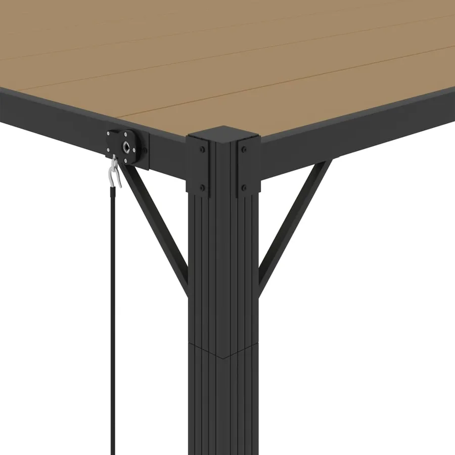 Tonnelle avec toit à persienne 3x4 m Taupe Tissu et aluminium - 7
