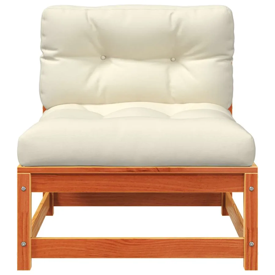 Canapé de jardin sans accoudoirs avec coussins et repose-pieds - 7