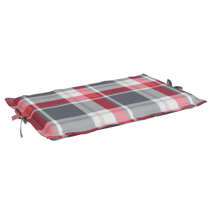 Coussin de chaise longue à carreaux rouge 186x58x4 cm - 7