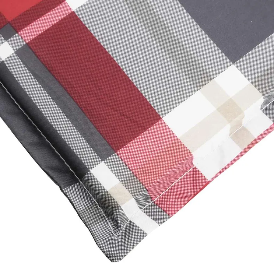 Coussin de chaise longue à carreaux rouge 186x58x4 cm - 8