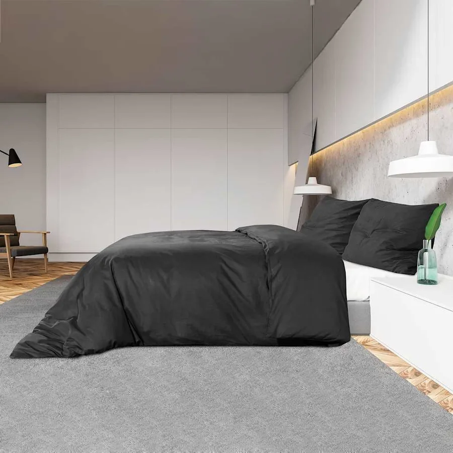 Ensemble de housse de couette Noir 140x200 cm Microfibre légère - 4