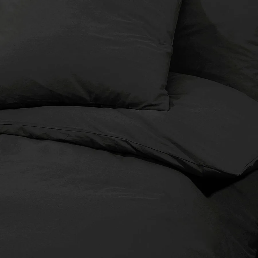 Ensemble de housse de couette Noir 140x200 cm Microfibre légère - 7