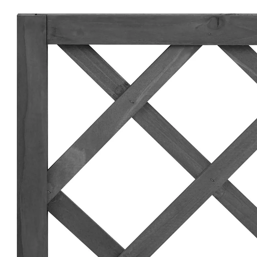 Jardinière à treillis jardin Noir 70x30x135 cm Bois de sapin - 5