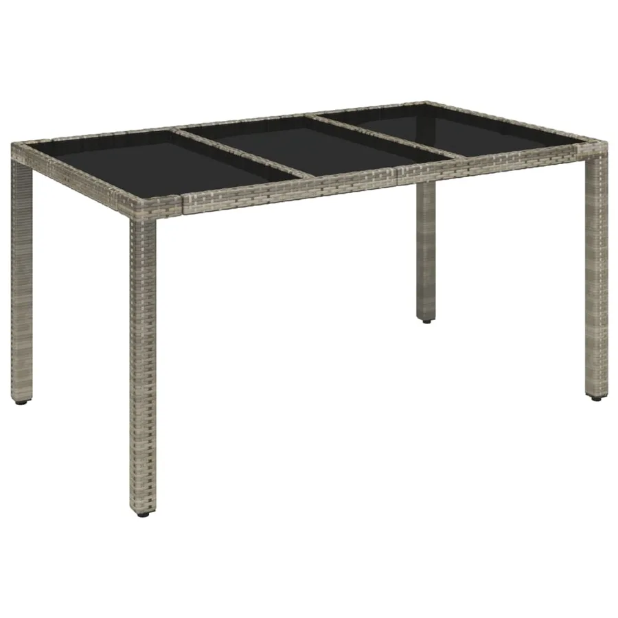 Ensemble à manger jardin et coussins 7 pcs gris rotin - 7