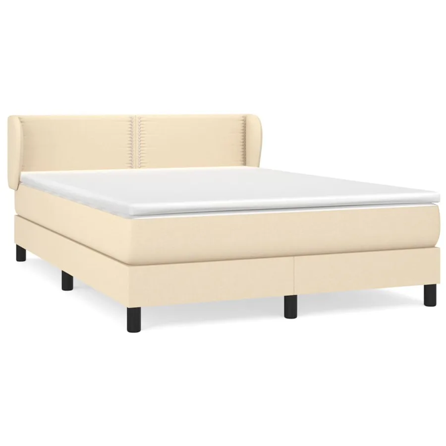 Sommier à lattes de lit avec matelas Crème 140x200 cm Tissu - 2