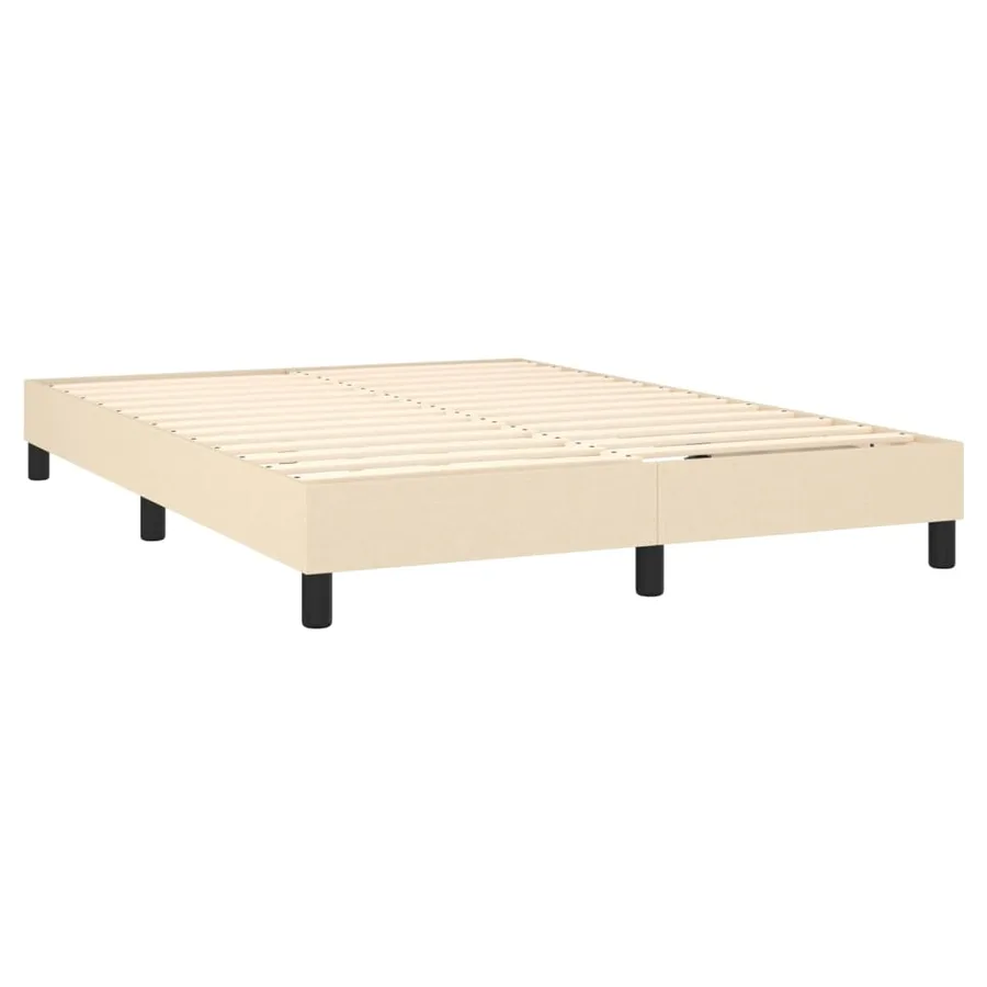Sommier à lattes de lit avec matelas Crème 140x200 cm Tissu - 4