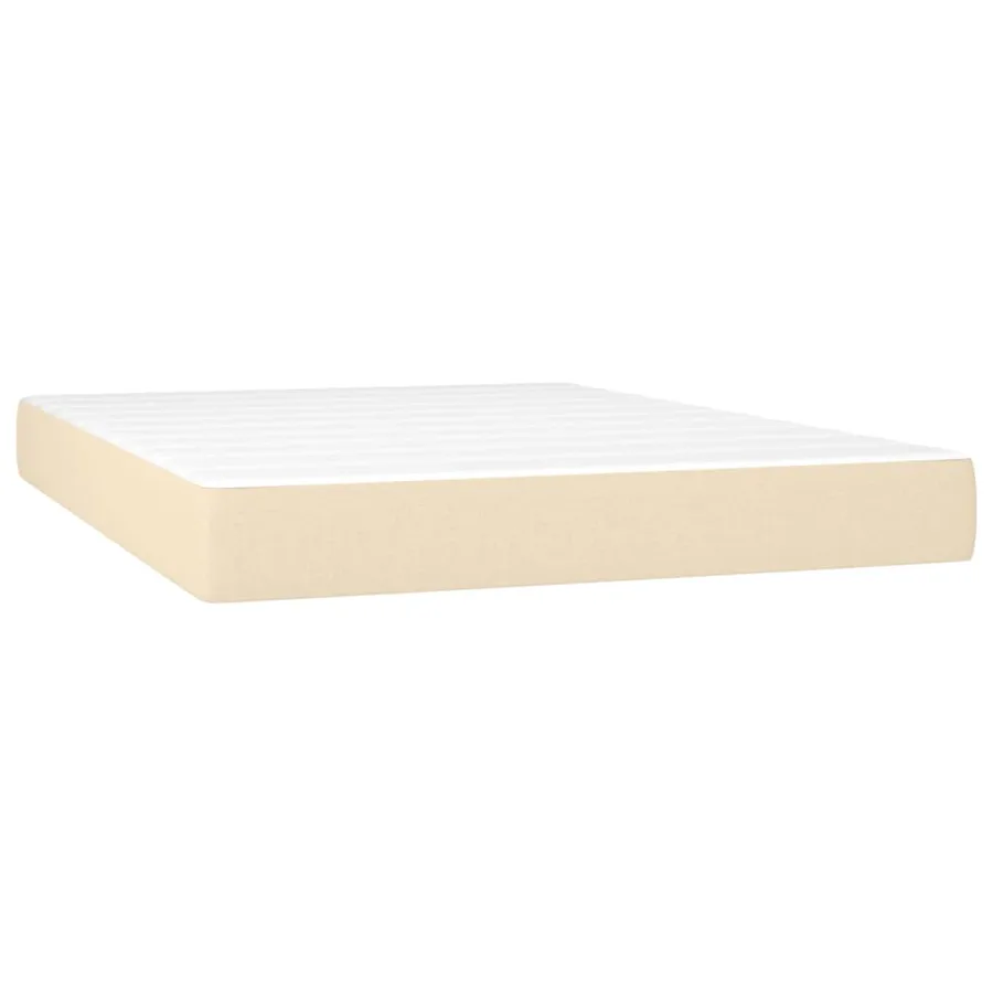Sommier à lattes de lit avec matelas Crème 140x200 cm Tissu - 5