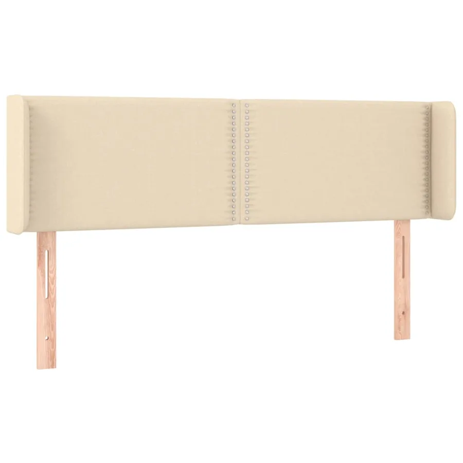 Tête de lit avec oreilles Crème 147x16x78/88 cm Tissu - 2