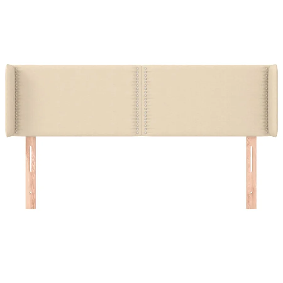 Tête de lit avec oreilles Crème 147x16x78/88 cm Tissu - 3