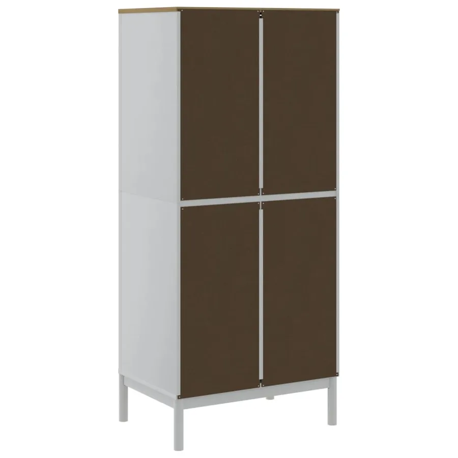 Garde-robe FLORO blanc 77x53x171 cm bois massif de pin - 7