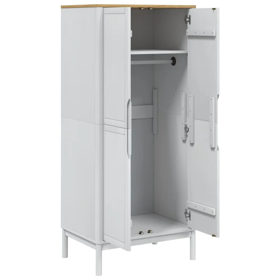 Garde-robe FLORO blanc 77x53x171 cm bois massif de pin - 8