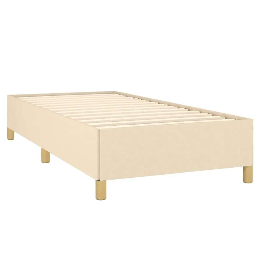 Sommier à lattes de lit avec matelas Crème 100x200 cm Tissu - 4