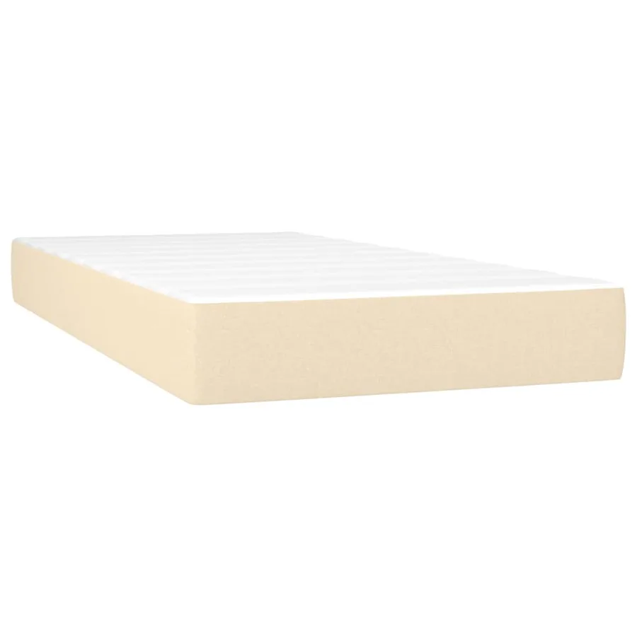 Sommier à lattes de lit avec matelas Crème 100x200 cm Tissu - 5