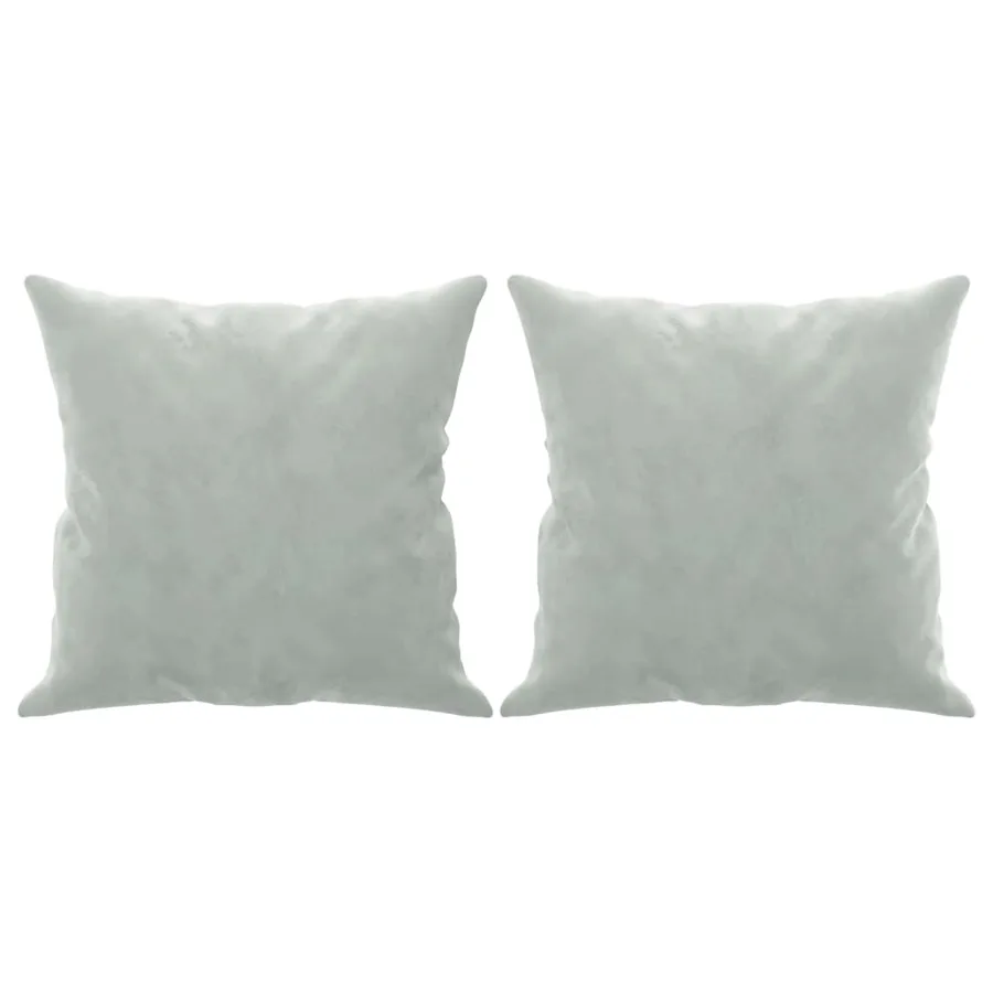 Canapé 3 places avec oreillers gris clair 180 cm velours - 5