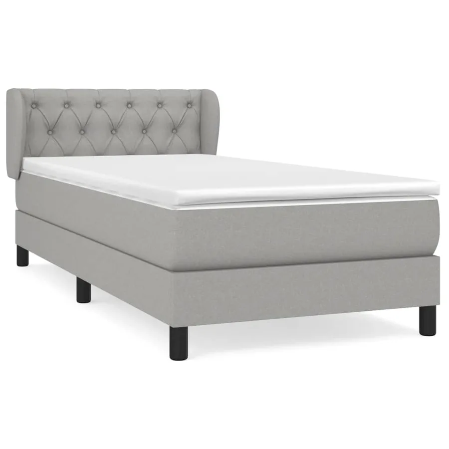 Sommier à lattes de lit avec matelas Gris clair 80x200 cm Tissu - 2