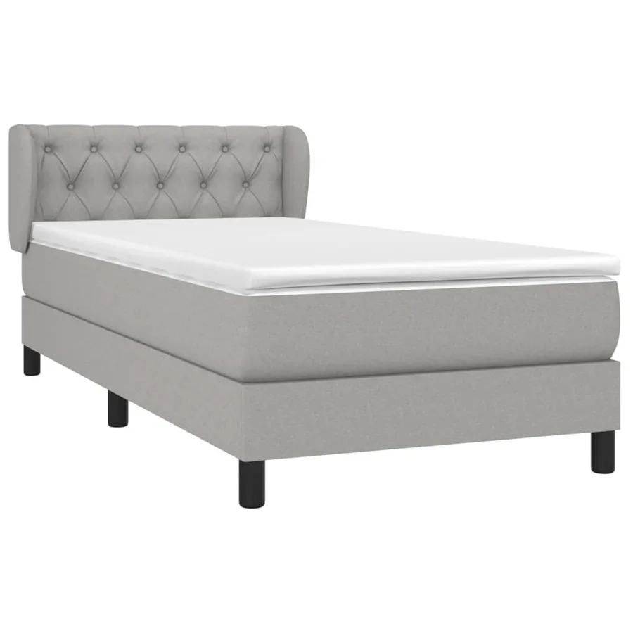Sommier à lattes de lit avec matelas Gris clair 80x200 cm Tissu - 3