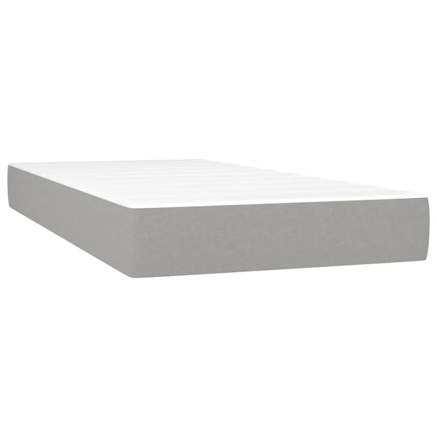 Sommier à lattes de lit avec matelas Gris clair 80x200 cm Tissu - 5
