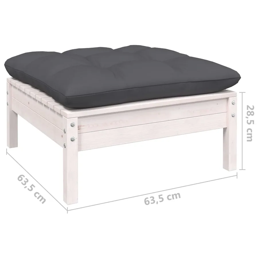Salon de jardin 6 pcs avec coussins anthracite bois de pin - 11