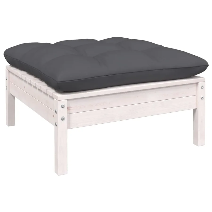 Salon de jardin 6 pcs avec coussins anthracite bois de pin - 8