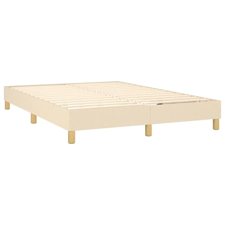 Sommier à lattes de lit avec matelas Crème 140x200 cm Tissu - 4