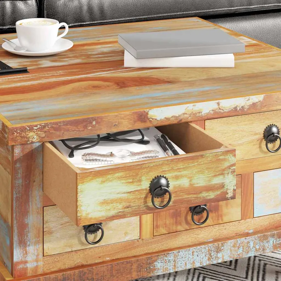 Table basse Bois de récupération 70 x 70 x 38 cm - 4