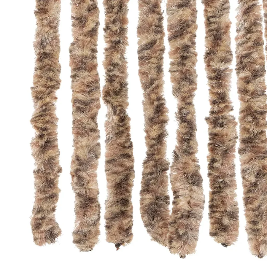 Rideau anti-mouches beige et marron foncé 90x200 cm chenille - 5