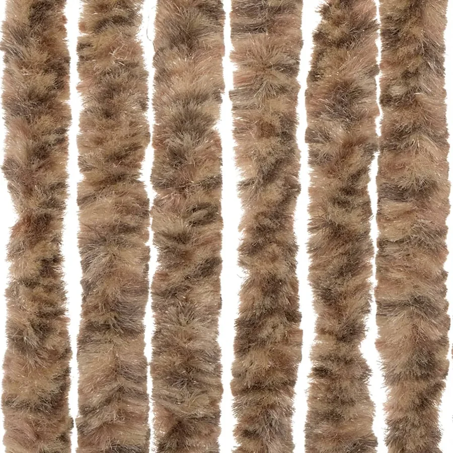 Rideau anti-mouches beige et marron foncé 90x200 cm chenille - 6