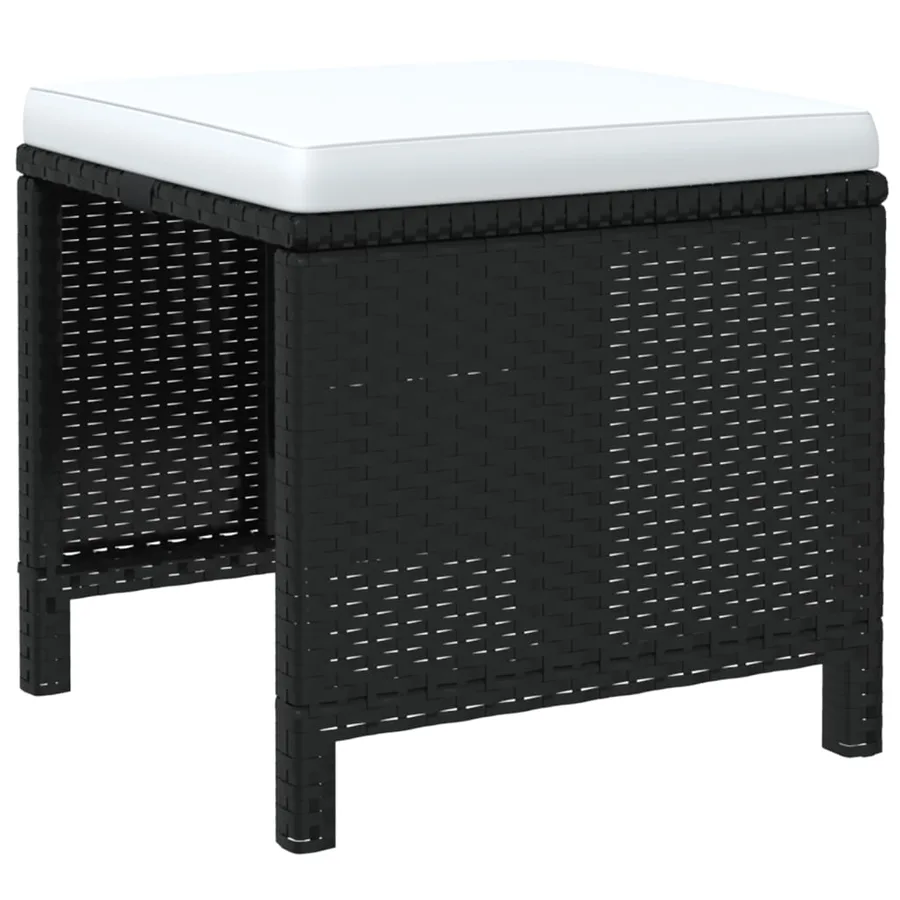 Ensemble à manger de jardin coussins 19 pcs Résine tressée Noir - 8