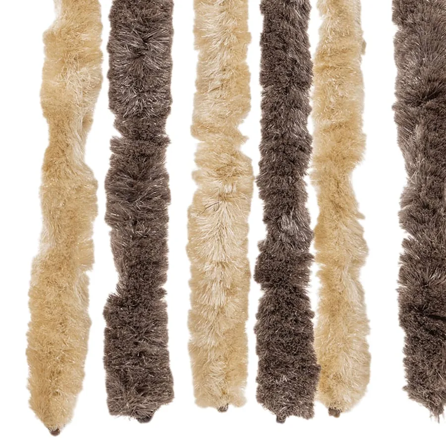 Rideau anti-mouches marron foncé et beige 100x200 cm chenille - 5