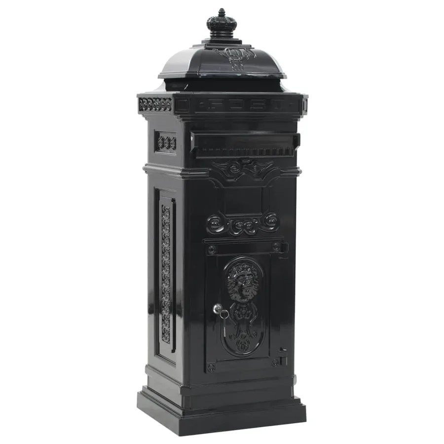 Boîte aux lettres à pilier Aluminium Vintage antirouille Noir - 2