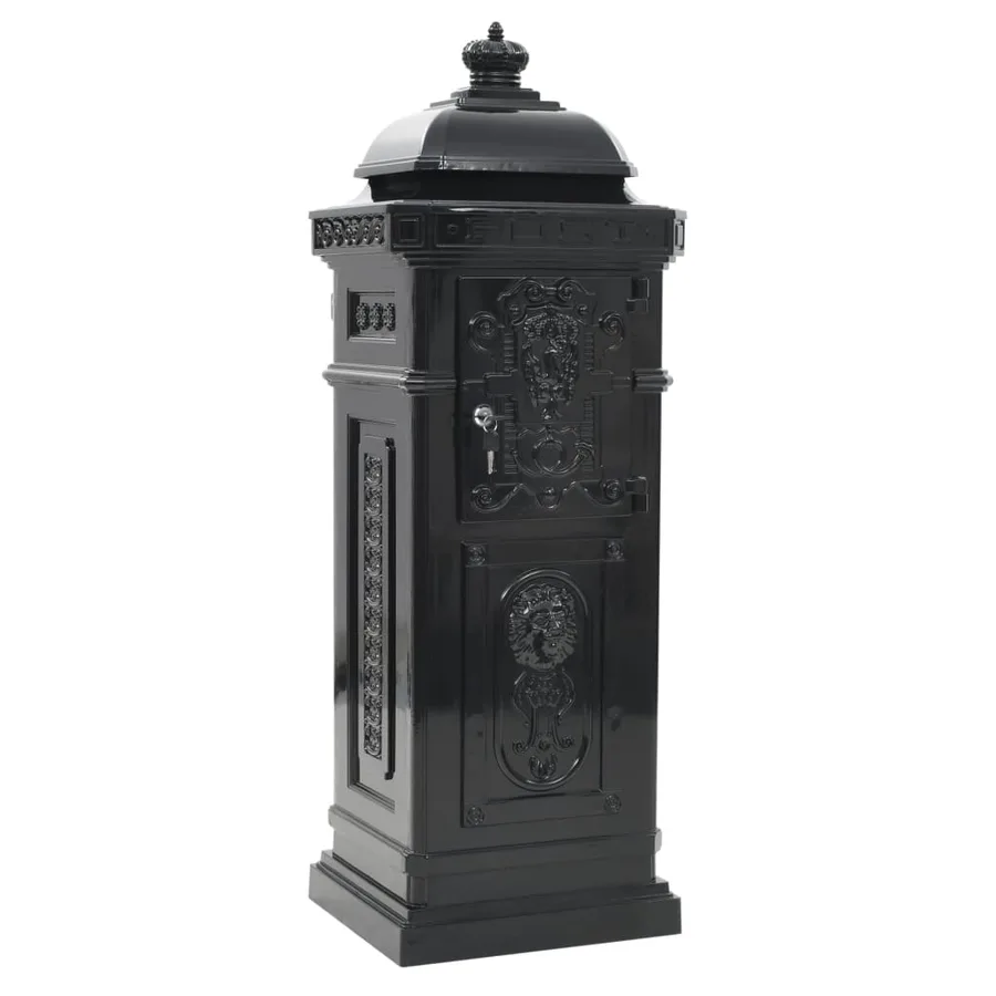 Boîte aux lettres à pilier Aluminium Vintage antirouille Noir - 7