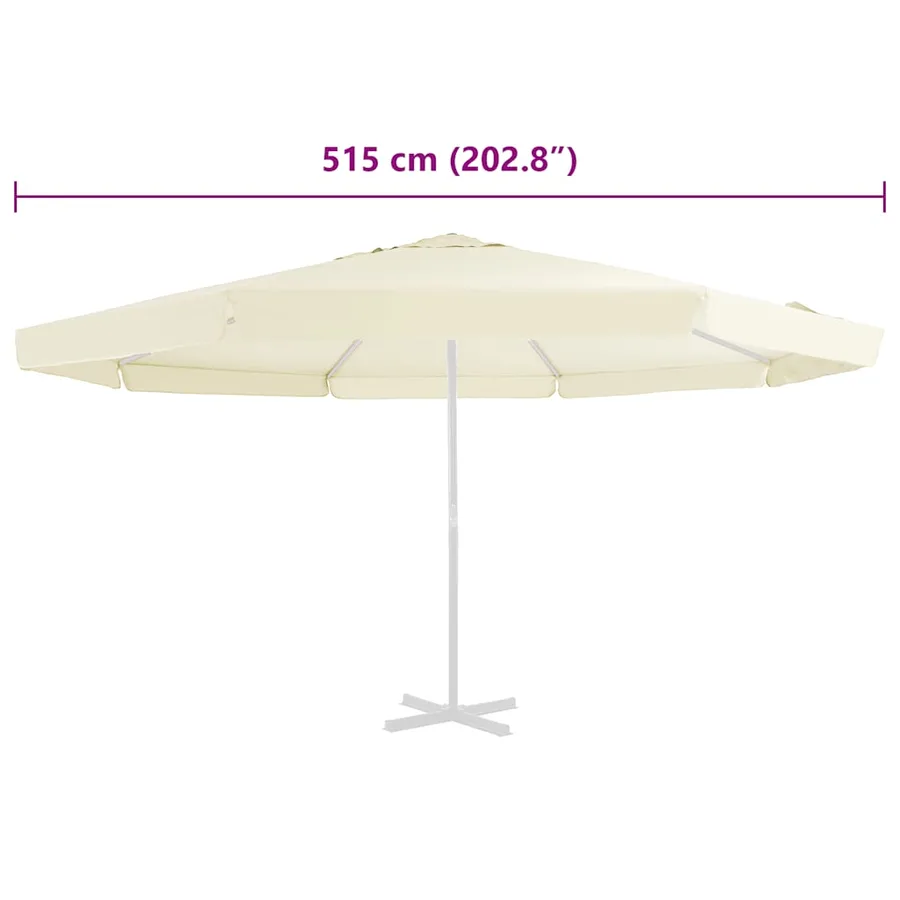 Tissu de remplacement pour parasol d'extérieur Sable 515 cm - 5