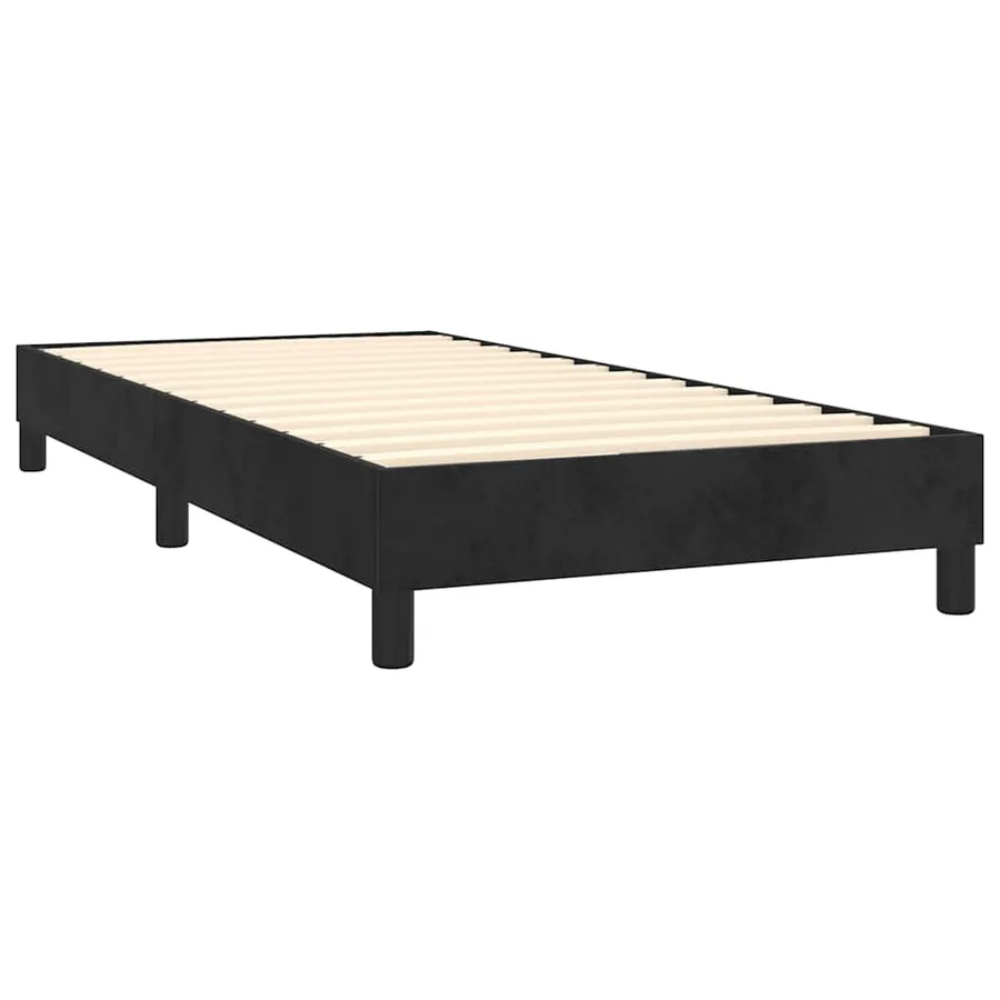 Sommier à lattes de lit avec matelas LED Noir 100x200cm Velours - 5