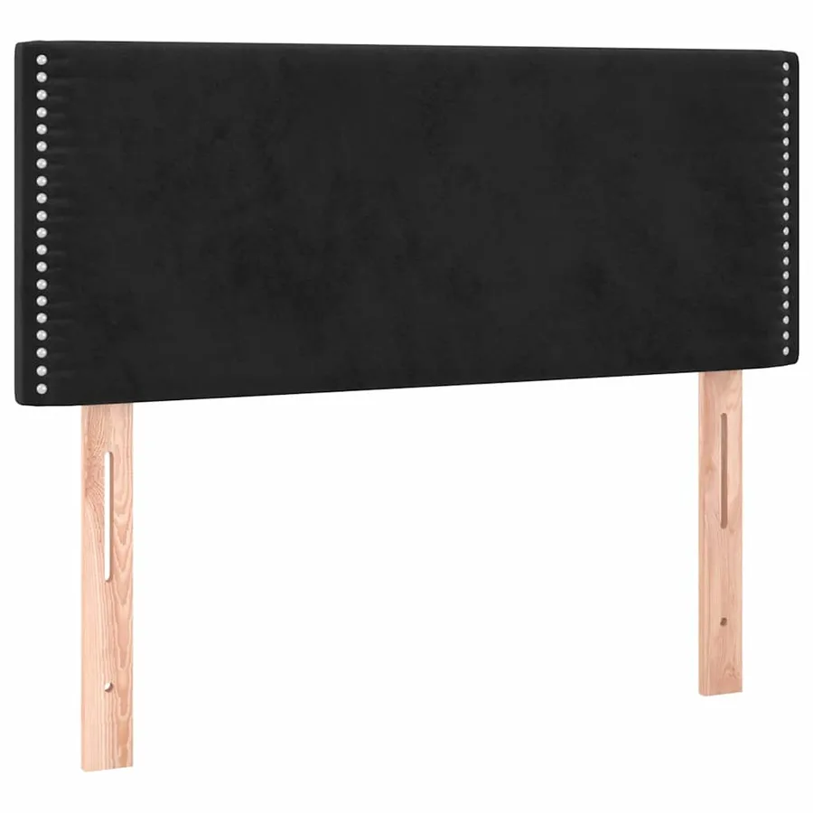 Sommier à lattes de lit avec matelas LED Noir 100x200cm Velours - 7