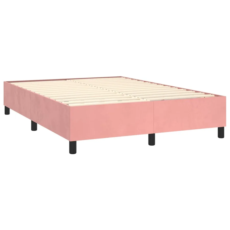 Sommier à lattes de lit avec matelas Rose 140x200 cm Velours - 4
