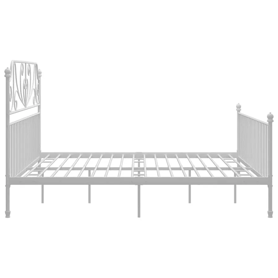 Cadre de lit sans matelas blanc métal 180x200 cm - 4