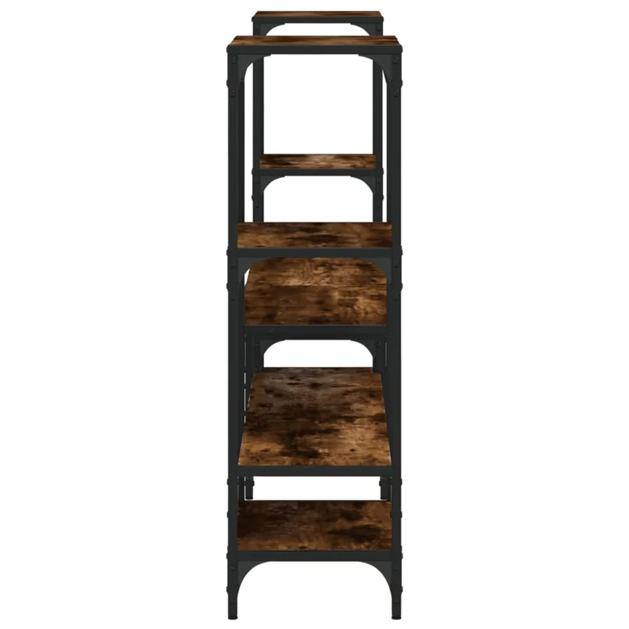 Meuble TV chêne fumé 206,5x28,5x95 cm bois d'ingénierie - 6